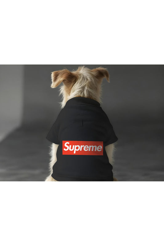 Kedi ve Köpek Kıyafeti & Elbisesi - Siyah Sweatshirt Supreme