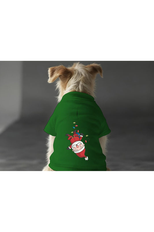Kedi ve Köpek Kıyafeti & Elbisesi - Yeşil Sweatshirt Ters Noel