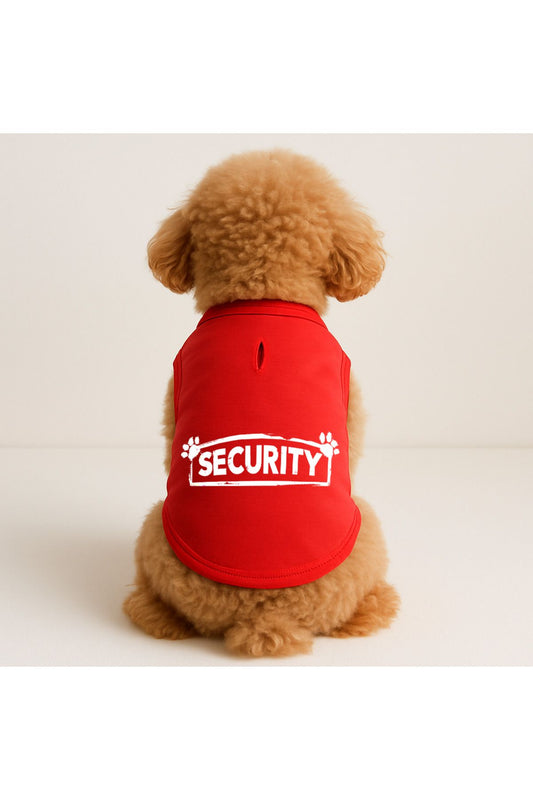 Kedi ve Köpek Kıyafeti & Elbisesi - Kırmızı Security Atlet