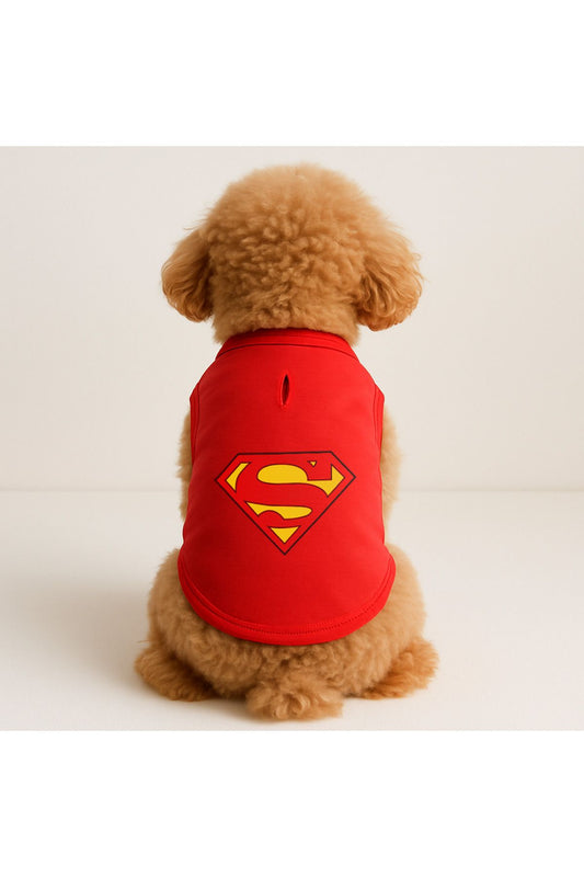 Kedi ve Köpek Kıyafeti & Elbisesi - Kırmızı Superman Atlet