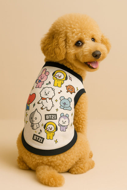 Organik Kumaşlı Köpek Ve Kedi Kıyafeti - Beyaz Btsli