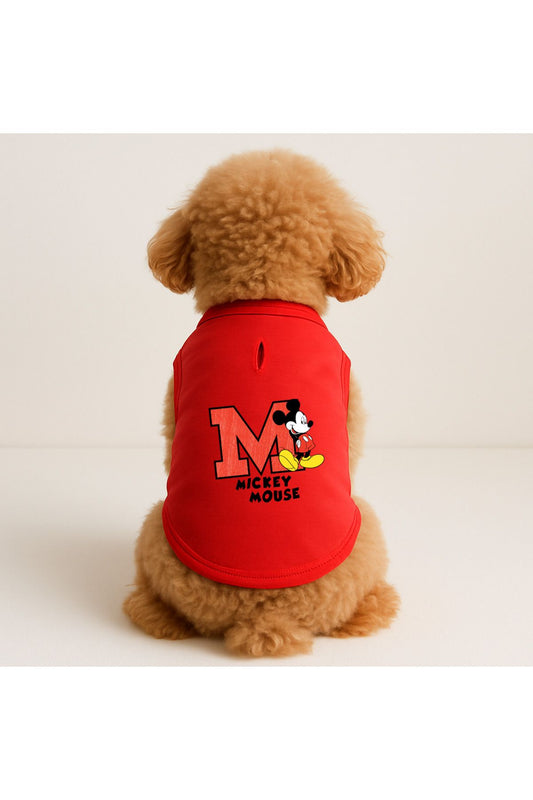 Kedi ve Köpek Kıyafeti & Elbisesi - Kırmızı Mickey Mouse Atlet