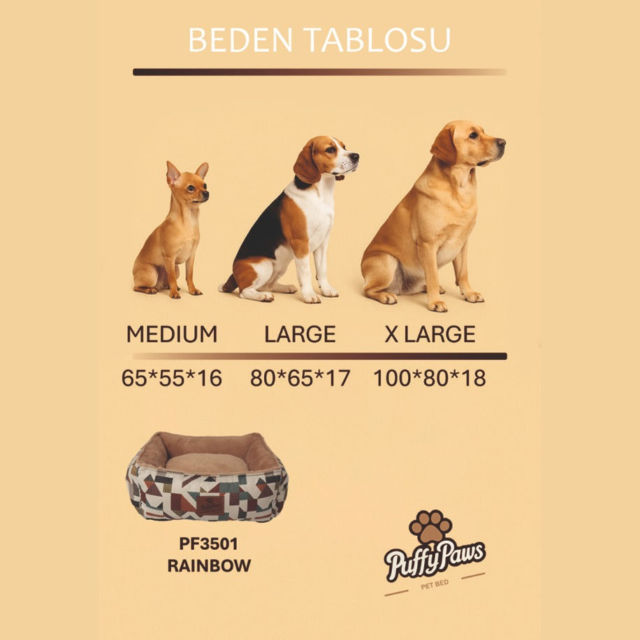 Rainbow Ortopedik ve Yumuşak Kedi ve Köpek Yatağı