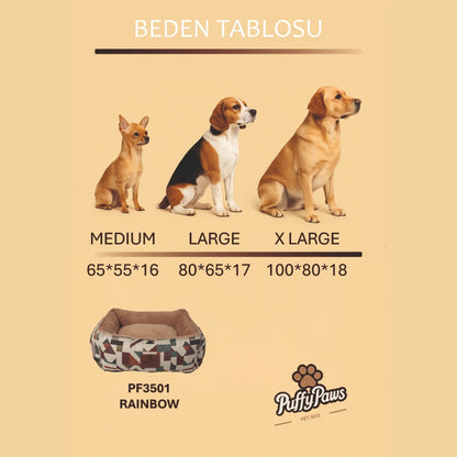 Rainbow Ortopedik ve Yumuşak Kedi ve Köpek Yatağı