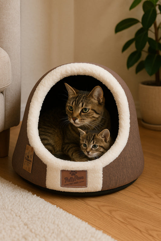 Gizli Model Peluş Kedi ve Köpek Yatağı & Evi